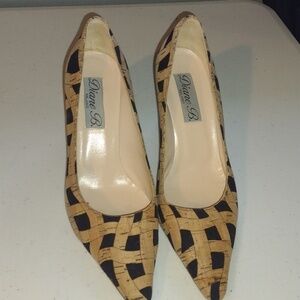 Diane b size 39 high heels black and cork design
